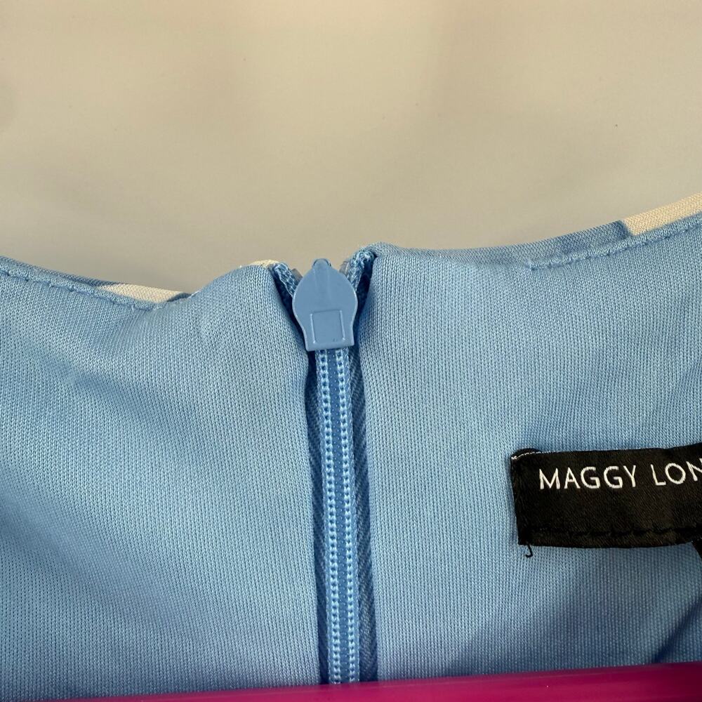 Maggy London Dress SZ 4 Maxi Blue Floral Sleeveless NWT Empire Waist Keyhole - Picture 9 of 16